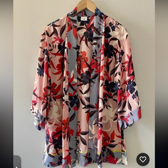 🚩 Final Sale- CAbi | Vibrant Floral Kimono Wrap Cardigan, XS/S Japanese Tropical - Picture 3 of 11